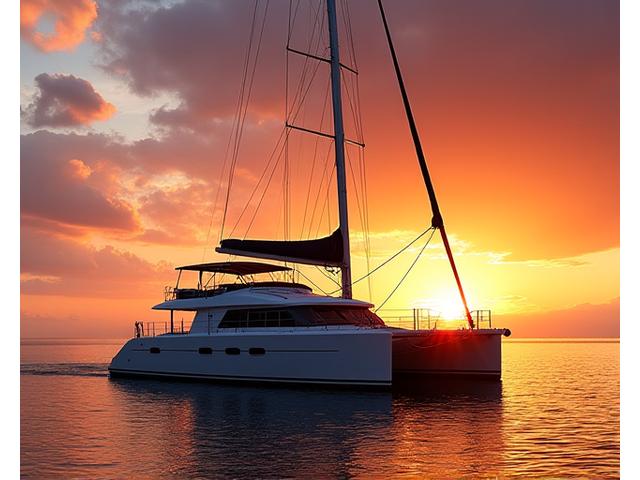 中古フォンテーヌパジョット47フィートカタマラン、サンセットクルーズ